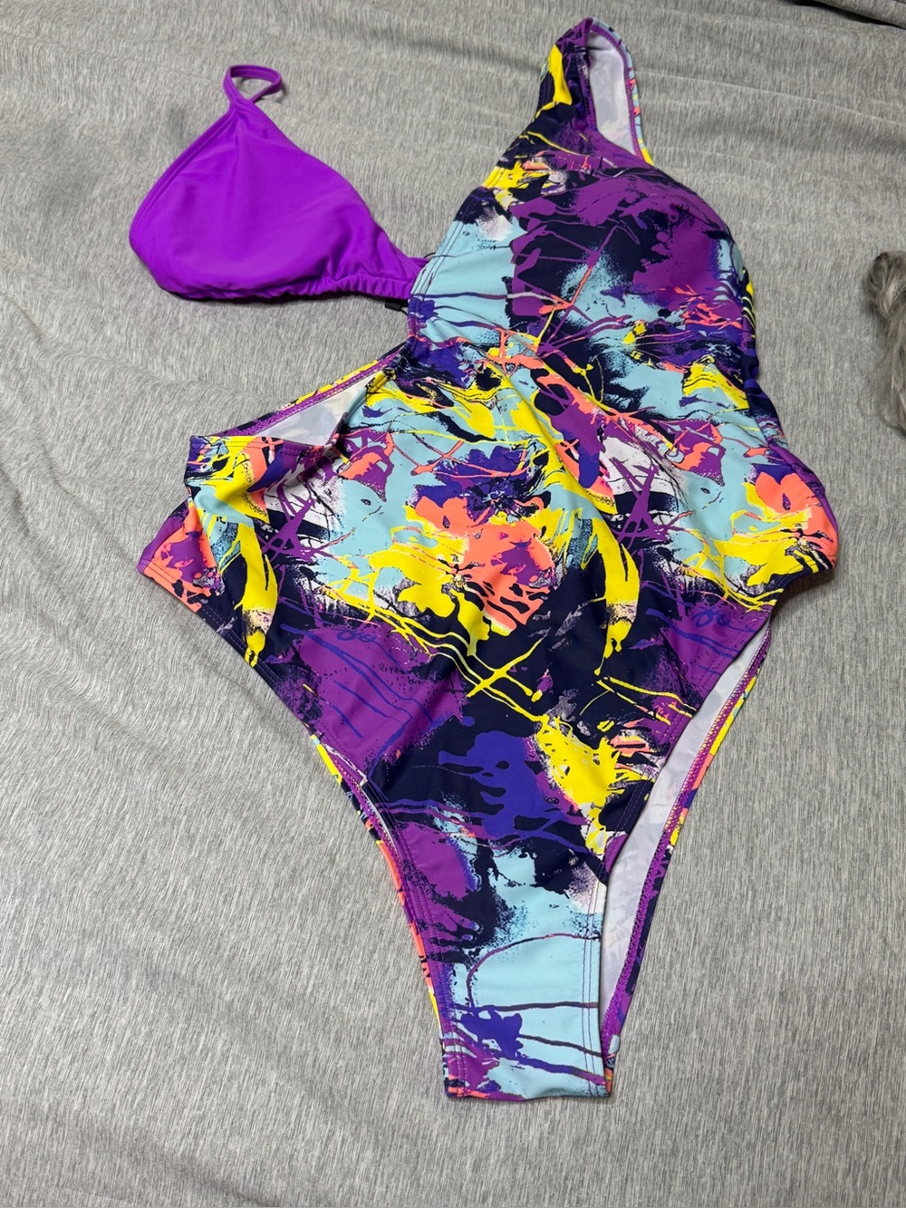 Never worn/ womens/ One-Piece Swimsuit in Purple Multi-Color